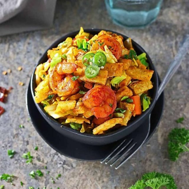 Shrimp Kothu Parata.