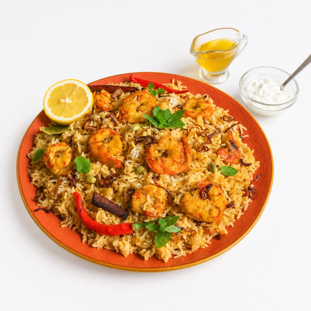 Shrimp Biryani.