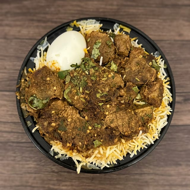 Goat Pepper Fry Biryani.