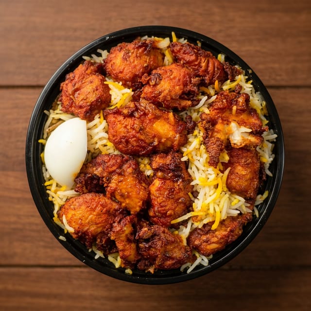 Chicken 65 Biryani.
