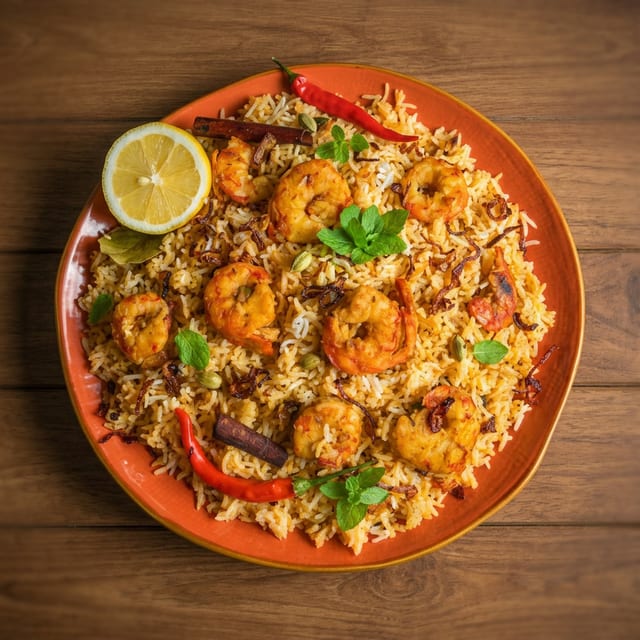 Shrimp Biryani.